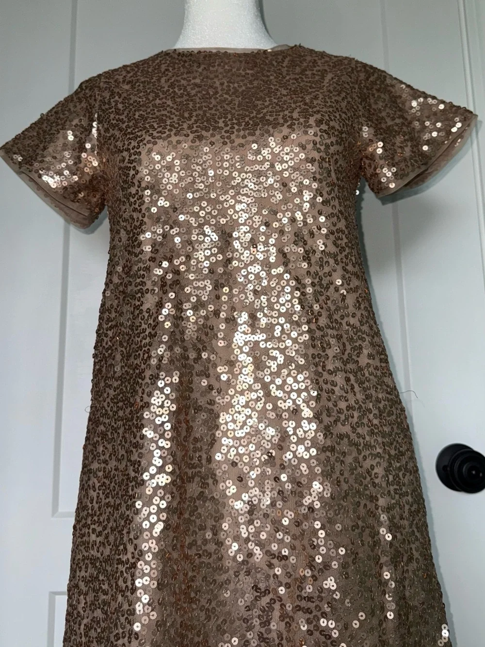 GAP Kids Gold Sequin Lined Trim Dress